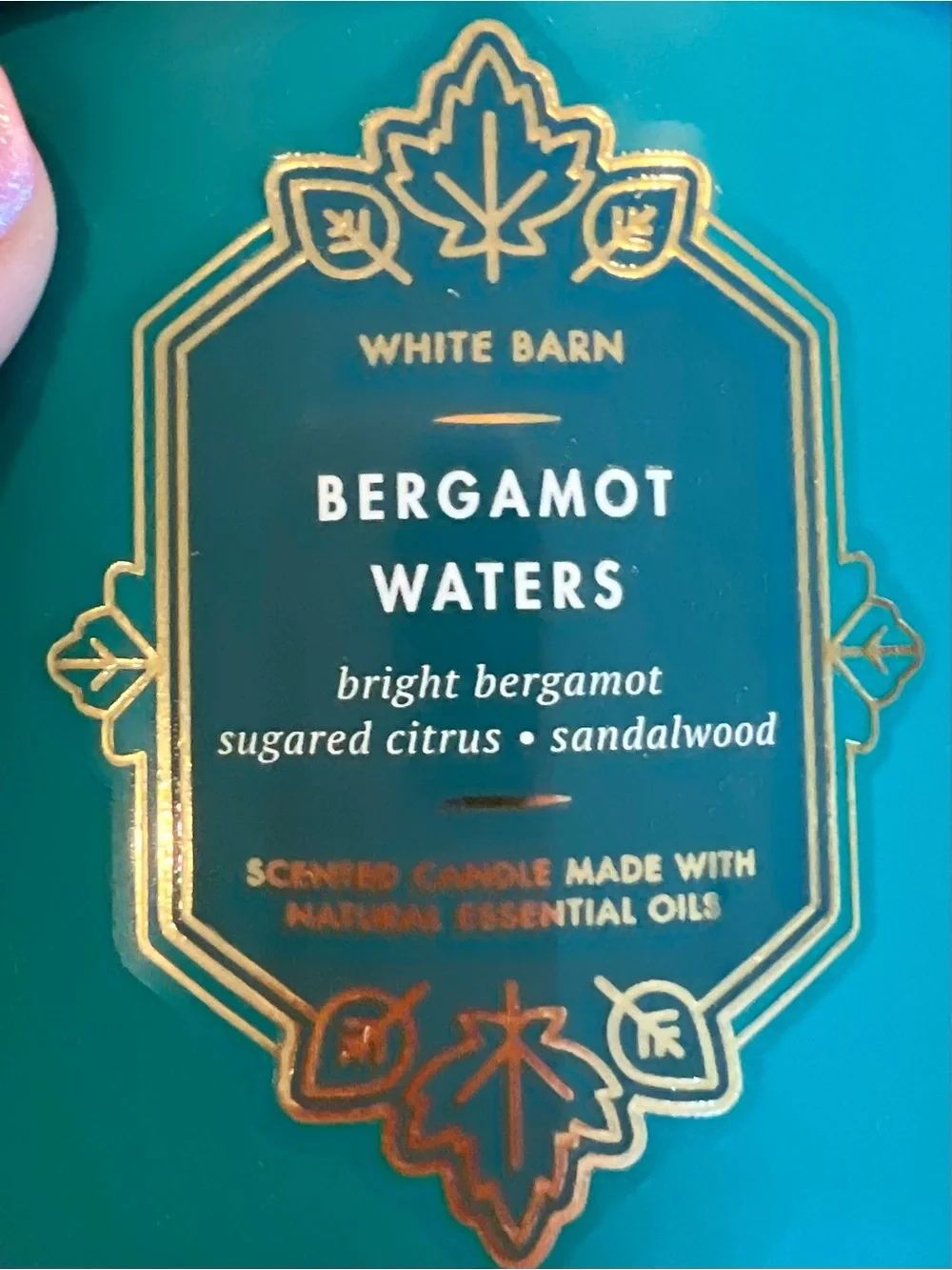 White Barn Bergamot Waters Scented Candle - NWT